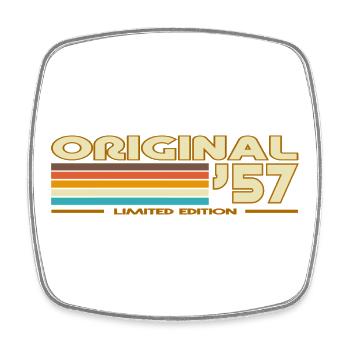 Retro Stripes 70s Original57 - Square fridge magnet - white - Front