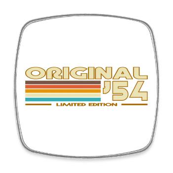 Original 54 Rainbow Retro - Viereckiger Kühlschrankmagnet - Weiß - Vorne