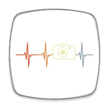 Photographie Cardiogramme Rétro Look - Magnet carré - blanc - Devant