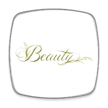 Beauty Schriftzug Natur Design - Viereckiger Kühlschrankmagnet - Weiß - Vorne