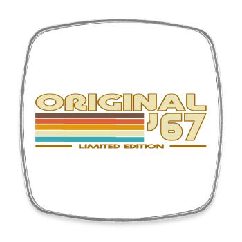 Original 67 rétro arc-en-ciel - Magnet carré - blanc - Devant