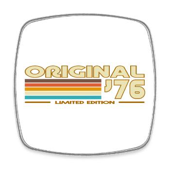 1976 - Square fridge magnet - white - Front