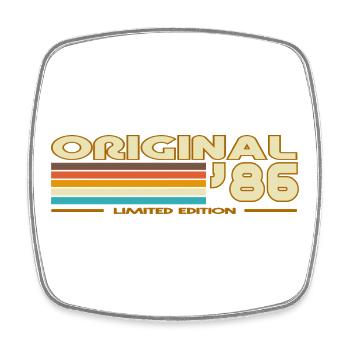 Original 86 Retro Rainbow - Square fridge magnet - white - Front