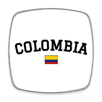 Drapeau de la Colombie Noir - Magnet carré - blanc - Devant
