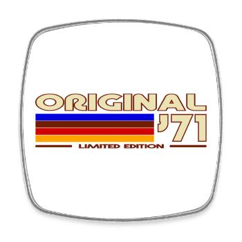 Original 71 Rainbow Retro Badge - Square fridge magnet - white - Front
