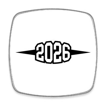 2026 Jahr - Viereckiger Kühlschrankmagnet - Weiß - Vorne