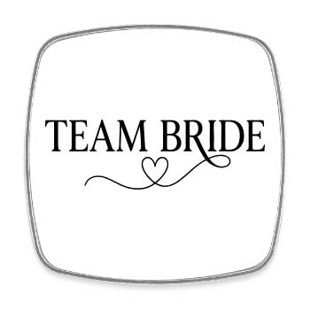Team Bride Heart Design – Bachelor Party Bride Crew Outfit - Square fridge magnet - white - Front