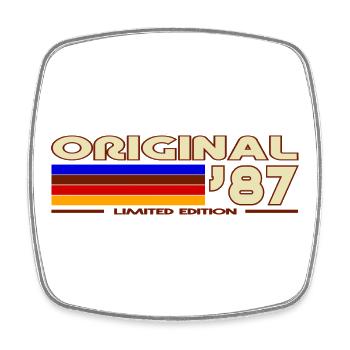 Originale 87er Retro-Streifen - Viereckiger Kühlschrankmagnet - Weiß - Vorne