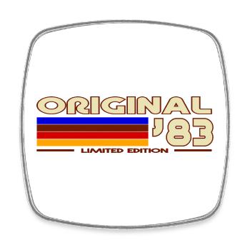 Original 83 Vintage Rainbow Stripes - Square fridge magnet - white - Front