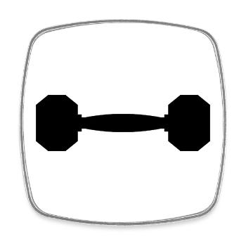 Dumbbell - Square fridge magnet - white - Front