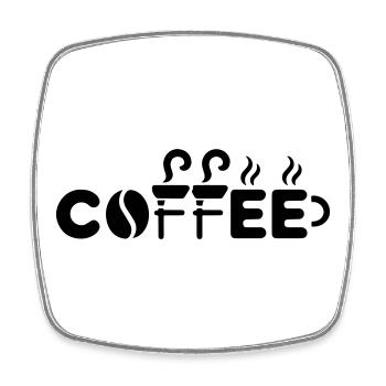 Coffee Coffee Bean Mug - Funny Office Design - Square fridge magnet - white - Front