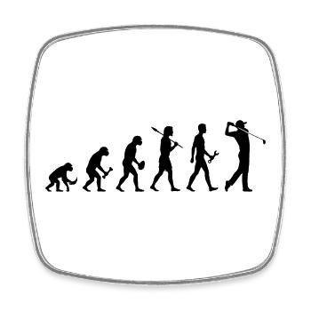 Evolution Golfspieler Golf - Viereckiger Kühlschrankmagnet - Weiß - Vorne