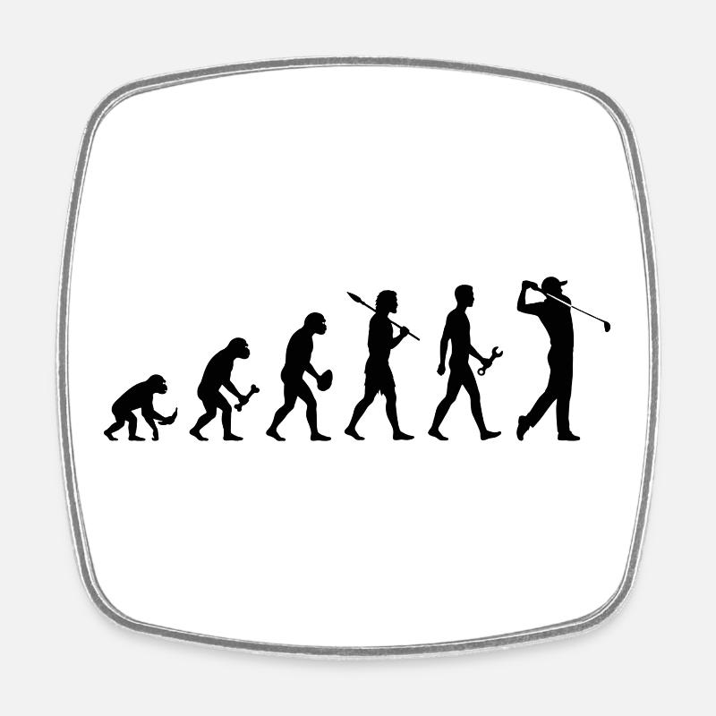 Evolution Golfer Golf - Magnet carré - blanc