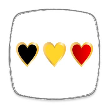 Belgium Heart - Square fridge magnet - white - Front