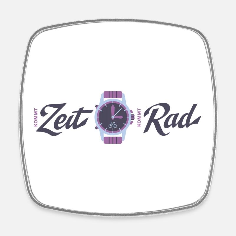 Horloge TimeWheel avec graphique de vélo - Magnet carré - blanc