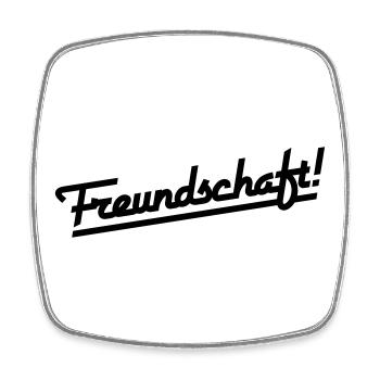 Freundschaft Schriftzug (Farbe änderbar) - Viereckiger Kühlschrankmagnet - Weiß - Vorne