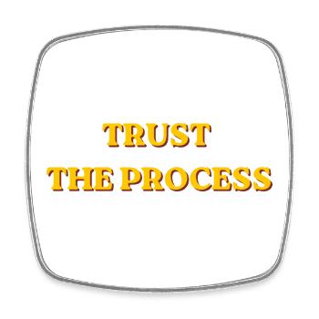 Trust The Process Motivational Retro Typography - Square fridge magnet - white - Front