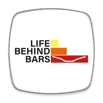 LIFE BEHIND BARS Life behind dumbbells - Square fridge magnet - white - Front