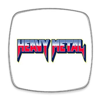 Heavy Metal 3D Typography Logo - Square fridge magnet - white - Front