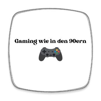 Gaming wie in den 90ern - Viereckiger Kühlschrankmagnet - Weiß - Vorne