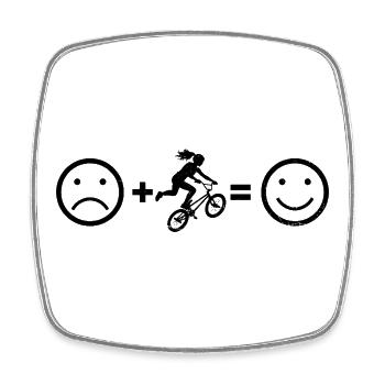 Geschenkidee für die BMX-Riderin mit Freestyle-BMX - Viereckiger Kühlschrankmagnet - Weiß - Vorne
