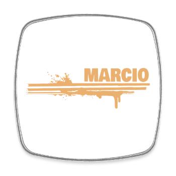 Marcio en peinture - Magnet carré - blanc - Devant