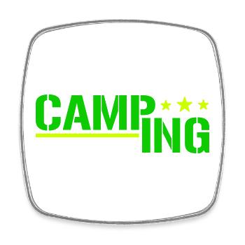 Camping - Magnet carré - blanc - Devant