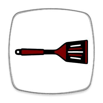 Grill Turner Smashburger BBQ Food Truck Grilling - Square fridge magnet - white - Front