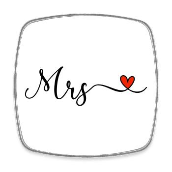 Mrs - Square fridge magnet - white - Front