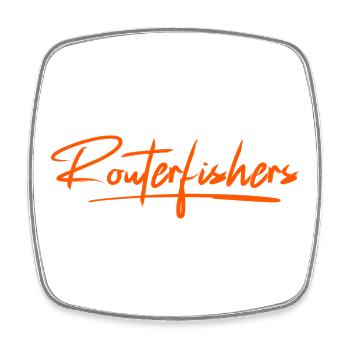 Routerfishers Classic 2 - Viereckiger Kühlschrankmagnet - Weiß - Vorne