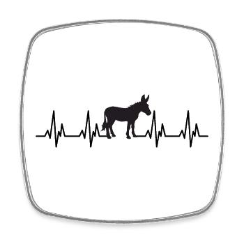 Donkey Heartbeat Ekg Farm - Square fridge magnet - white - Front