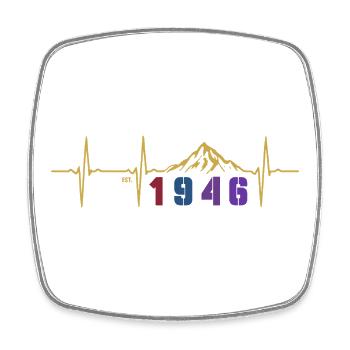 Vintage-Blumen 80 Jahre Achtzigjähriges Geschenk 1946 - Viereckiger Kühlschrankmagnet - Weiß - Vorne