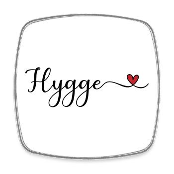 Cœur Hygge - Magnet carré - blanc - Devant