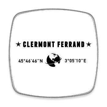 Clermont Ferrand France Coordonnées Globe - Magnet carré - blanc - Devant