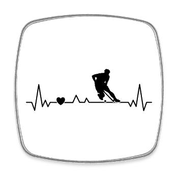 Hockey Herzschlag Für Männer und Jungen - Viereckiger Kühlschrankmagnet - Weiß - Vorne