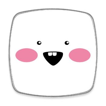 Timmy Kawaiigesicht - Viereckiger Kühlschrankmagnet - Weiß - Vorne