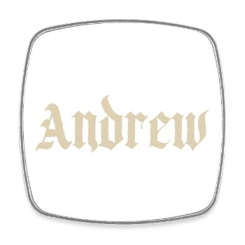 Andrew Gothic Name Print - Square fridge magnet - white - Front
