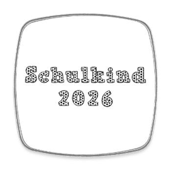 Schulkind 2026 - Fußball - Einschulung - Viereckiger Kühlschrankmagnet - Weiß - Vorne