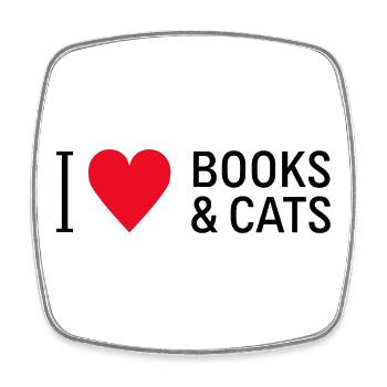 Livres d’amour et livres de chats Diction de lecture de chat - Magnet carré - blanc - Devant