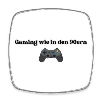 Gaming wie in den 90ern - Viereckiger Kühlschrankmagnet - Weiß - Vorne