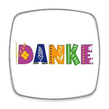 DANKE  - Viereckiger Kühlschrankmagnet - Weiß - Vorne