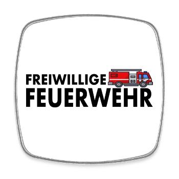 Freiwillige Feuerwehr Feuerwehrauto Feuerwehrmann - Viereckiger Kühlschrankmagnet - Weiß - Vorne