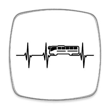 Bus Heart Line - Magnet carré - blanc - Devant