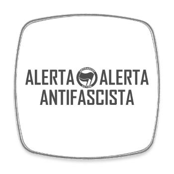 ALERTA ALERTA ANTIFASCISTA inkognito - Viereckiger Kühlschrankmagnet - Weiß - Vorne