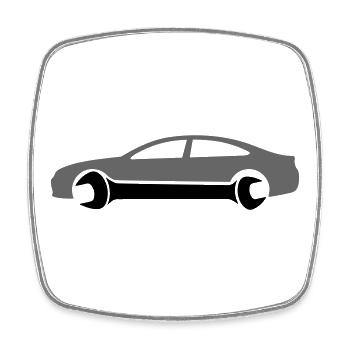 Logo de l’outil automobile Auto Mechanic - Magnet carré - blanc - Devant