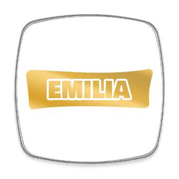 Emilia en or - Magnet carré - blanc - Devant