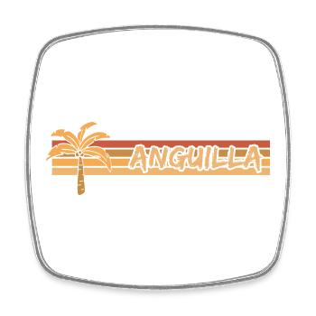 Sonne Anguilla - Viereckiger Kühlschrankmagnet - Weiß - Vorne