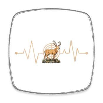 Motif du cerf dans un battement de cœur - Magnet carré - blanc - Devant