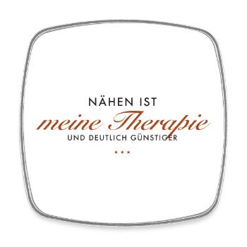 Nähen ist Therapie – günstig - Viereckiger Kühlschrankmagnet - Weiß - Vorne