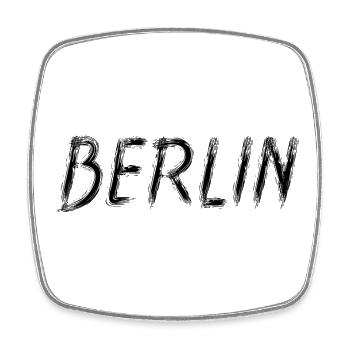 Berlin Grunge Brosse Street Art Noir - Magnet carré - blanc - Devant